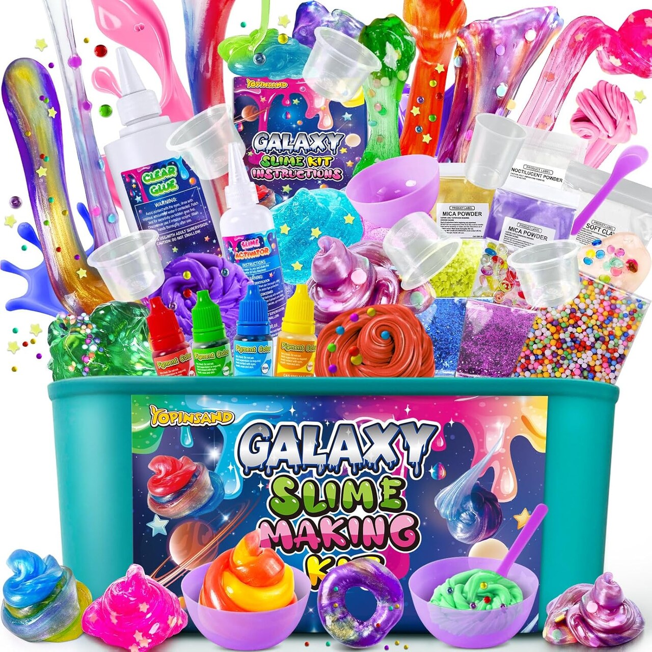 Galaxy DIY Slime Kit for Girls – Glow, Crunchy & Butter Slime Set